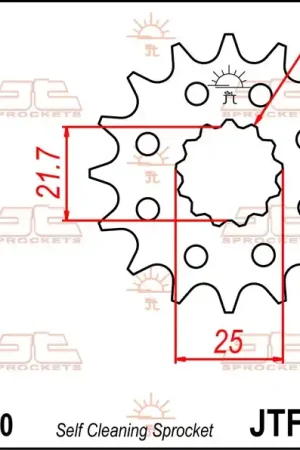 JT Sprockets - FRONT STEEL 12T, 520 - Sprockets - Staal Constructie Budget