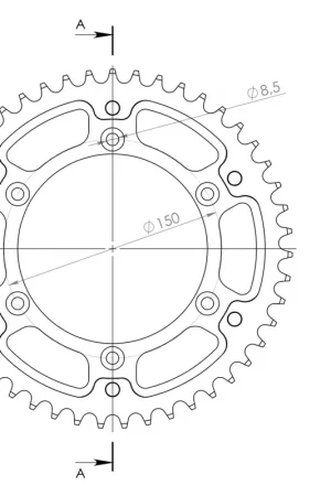 Betrouwbaar SUPERSPROX - REAR ALU 46T, BLUE, 520 - Sprockets - Aluminium