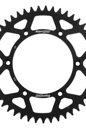 Gratis Retour SUPERSPROX - REAR ALU 49T, BLACK, 520 - Sprockets - Aluminium