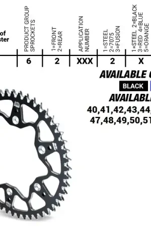 Alleen Vandaag MOTO MASTER - REAR ALU 49T - Sprockets - BLUE 520