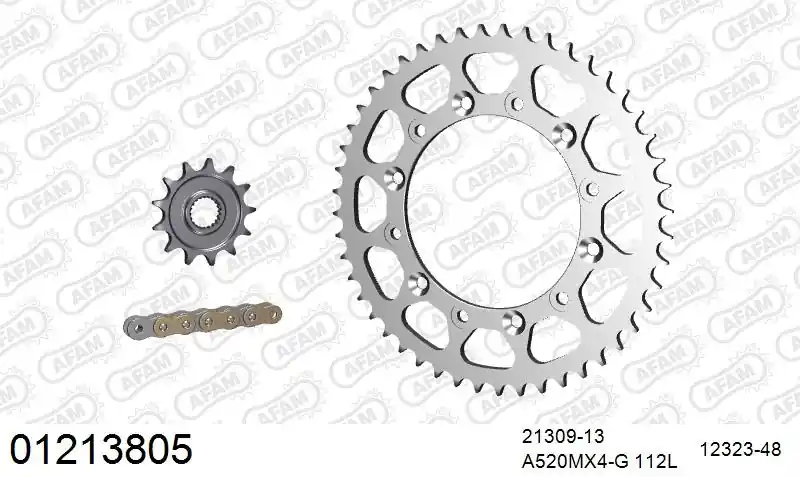 Direct Beschikbaar AFAM - 520MR2 112 ARS (CLIP) GOLD & SPROCKETS - Chain Kits - STEEL