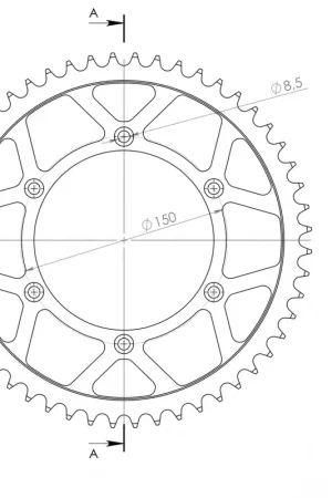 SUPERSPROX - REAR STEEL 51T - Sprockets - Zwart, 520 Betaalbaar