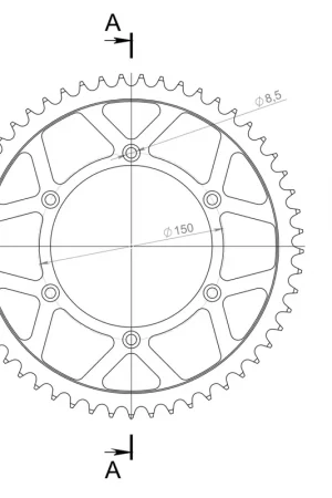 Beperkt Aanbod SUPERSPROX - REAR STEEL 53T, BLACK, 520 - Sprockets - Hoogwaardige Kwaliteit