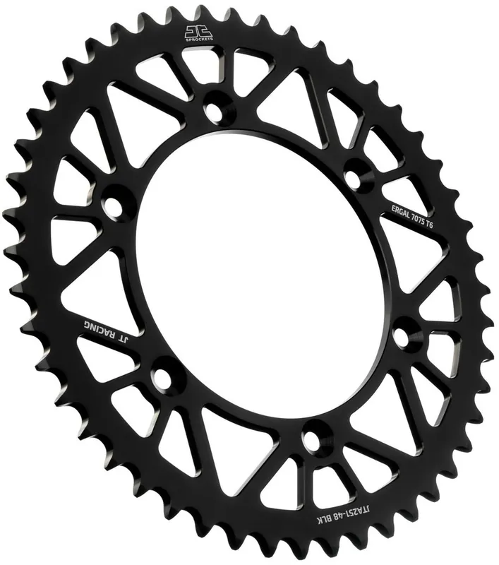 Hete Deal JT SPROCKETS - REAR RACELITE ALU 48T BLACK - Sprockets - 520
