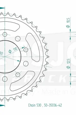 ESJOT - REAR STEEL 42T, 530 - Sprockets - Geschikt voor Honda en Triumph Nu Kopen