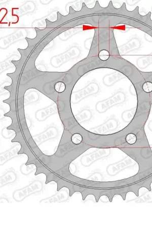 AFAM - REAR STEEL 43T, 530 - Sprockets - Compatibel met Triumph Uitverkoop