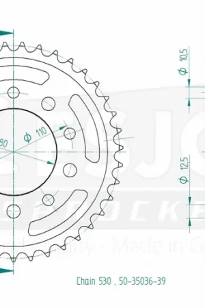 ESJOT - REAR STEEL 39T, 530 - Sprockets - Hoogwaardige staalconstructie Lage Kosten