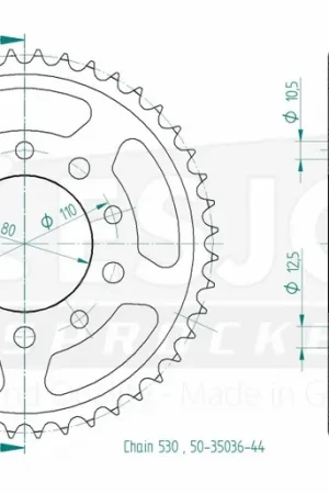 ESJOT - REAR STEEL 44T, 530 - Sprockets - Staal Luxe