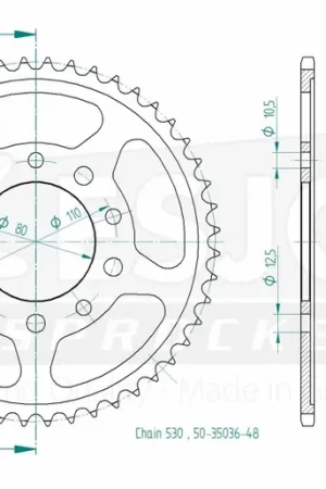 Goedkoop ESJOT - REAR STEEL 48T, 530 - Sprockets - Staal