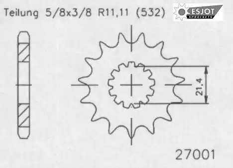ESJOT - FRONT 15T, 532 - Sprockets - Compatibel met Suzuki Seizoensaanbieding