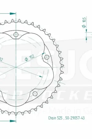 Authentiek ESJOT - REAR STEEL 43T, 525 - Sprockets - Hoogwaardige staalconstructie