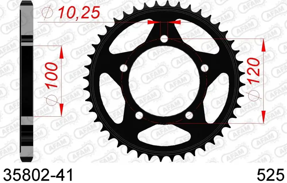 Bestel Nu AFAM - REAR STEEL 41T, 525 - Sprockets - Kwaliteit en Duurzaamheid