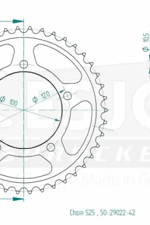 In De Mode ESJOT - REAR STEEL 42T, 525 - Sprockets - Hoogwaardige staalconstructie