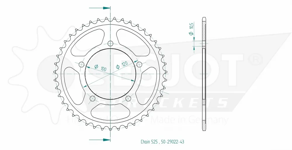 ESJOT - REAR STEEL 43T, 525 - Sprockets - Duurzaam en Betrouwbaar Budget