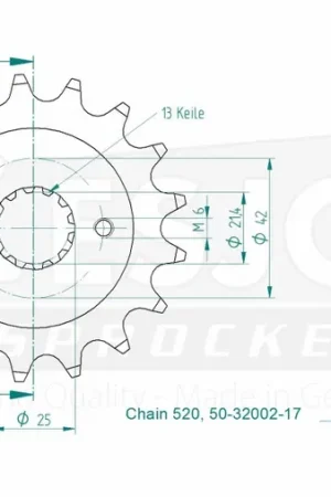 ESJOT - FRONT 17T, 520 - Sprockets - 17T Goedkoop