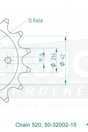 Finale Uitverkoop ESJOT - FRONT 15T, 520 - Sprockets - 15T