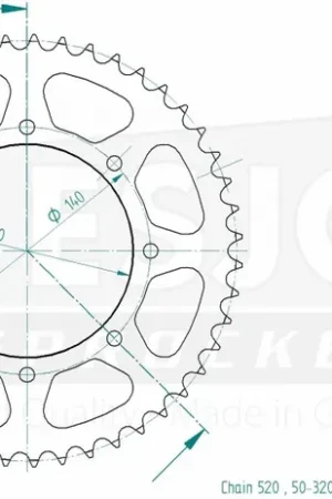 ESJOT - REAR STEEL 47T, 520 - Sprockets - Stalen constructie Lage Kosten