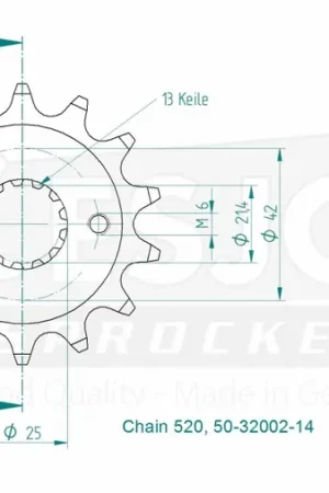 Speciale Aanbieding ESJOT - FRONT 14T, 520 - Sprockets - Geen specifieke merken