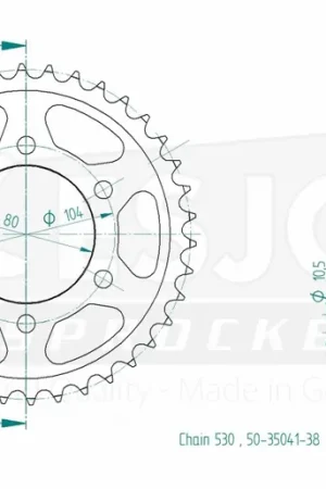 ESJOT - REAR STEEL 38T, 530 - Sprockets - Duurzaam en Betrouwbaar Hete Deal