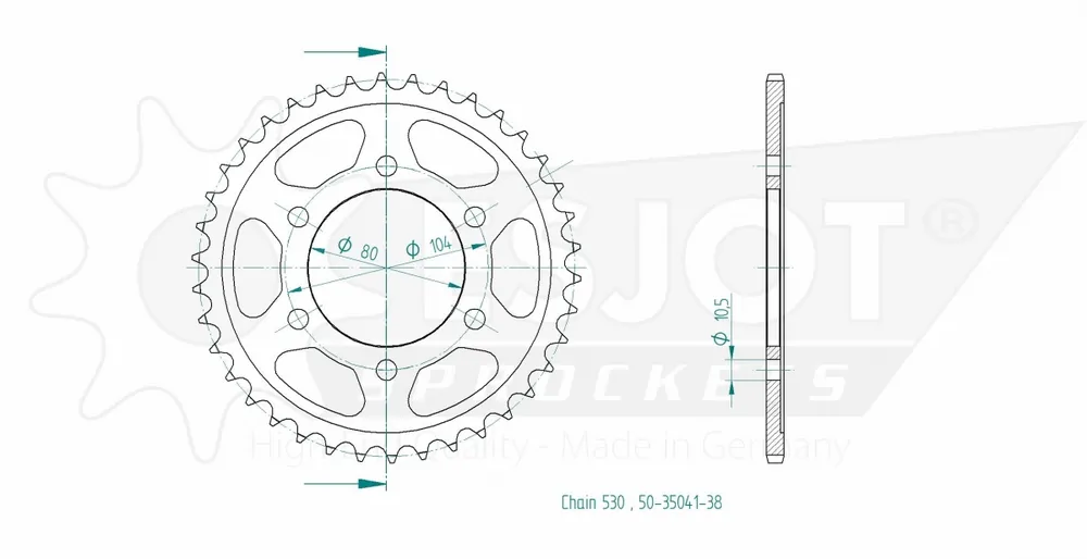 ESJOT - REAR STEEL 38T, 530 - Sprockets - Duurzaam en Betrouwbaar Hete Deal