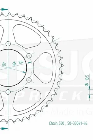 ESJOT - REAR STEEL 46T, 530 - Sprockets - Compatibel met Kawasaki Direct Beschikbaar