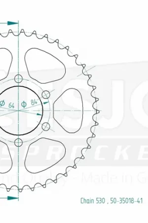 Gratis Verzending ESJOT - REAR STEEL 41T, 530 - Sprockets - Duurzaam staal