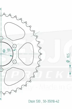 ESJOT - REAR STEEL 42T, 530 - Sprockets - Stevig staal Flitsaanbieding