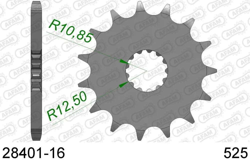 Beperkte Voorraad AFAM - FRONT 16T, 525 - Sprockets - 16T