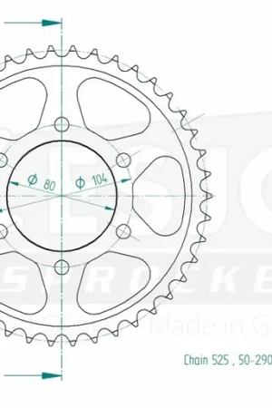 Dagaanbieding ESJOT - REAR STEEL 42T, 525 - Sprockets - Hoogwaardige stalen constructie