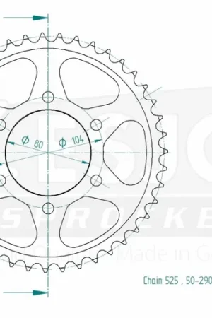 Nu Kopen ESJOT - REAR STEEL 43T, 525 - Sprockets - Duurzaam staal