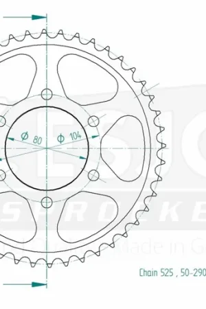 Geld-Terug-Garantie ESJOT - REAR STEEL 44T, 525 - Sprockets - Staal