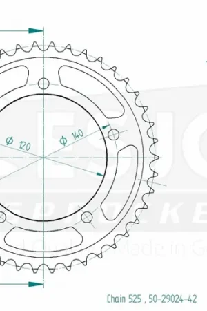 ESJOT - REAR STEEL 42T, 525 - Sprockets - Duurzaam Staal Topkwaliteit