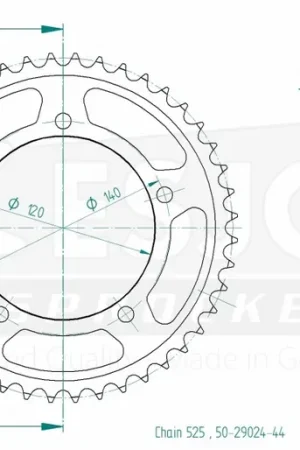 Lage Prijs ESJOT - REAR STEEL 44T, 525 - Sprockets - Staalconstructie