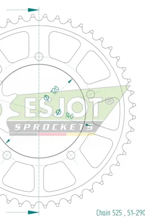 Op = Op ESJOT - REAR ALU 48T, 525 - Sprockets - Aluminium 48T