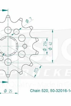 Bestel Nu ESJOT - FRONT 14T, LIGHT, 520 - Sprockets - Lichtgewicht ontwerp