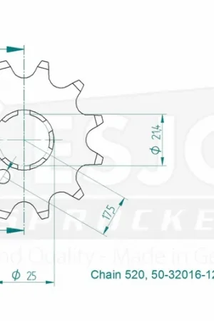 ESJOT - FRONT 12T, 520 - Sprockets - Kwaliteit en Betrouwbaarheid Hete Deal