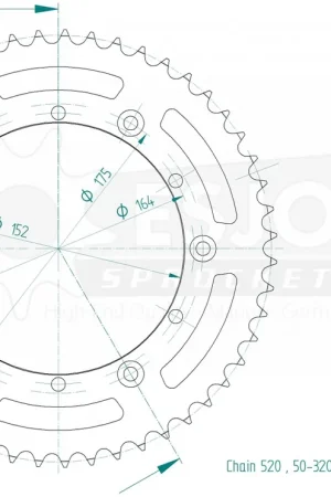 Fabrieksprijs ESJOT - REAR STEEL 51T, 520 - Sprockets - Staal