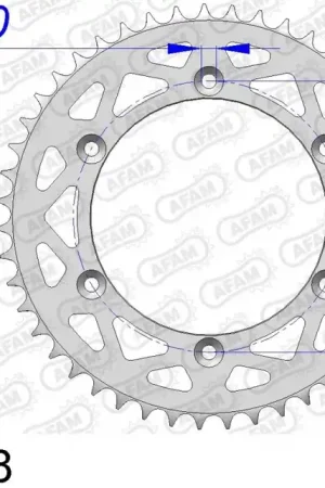 AFAM - REAR ALU 48T, 520 - Sprockets - Lichtgewicht Aluminium Express Levering