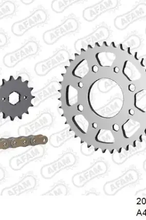 Geld-Terug-Garantie AFAM - 428R1 112 AR (CLIP) GOLD & SPROCKETS - Chain Kits - STEEL