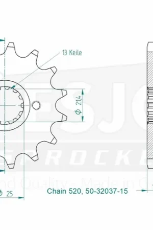 Betaalbaar ESJOT - FRONT 15T, 520 - Sprockets - 15T