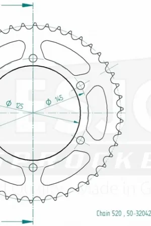 Bestel Nu ESJOT - REAR STEEL 46T, 520 - Sprockets - Sterke constructie