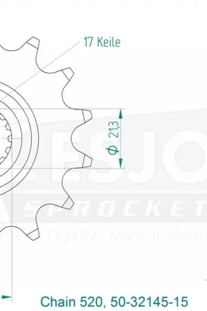 Exclusieve Aanbieding ESJOT - FRONT 15T, 520 - Sprockets - 15T