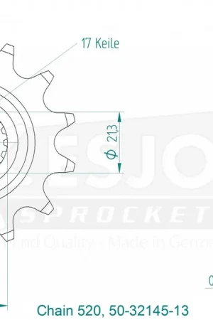 ESJOT - FRONT 13T, 520 - Sprockets - Compatibel met Honda Beste Prijs