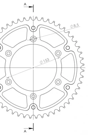 Direct Verzonden SUPERSPROX - REAR ALU 51T, BLACK, 520 - Sprockets - Aluminium
