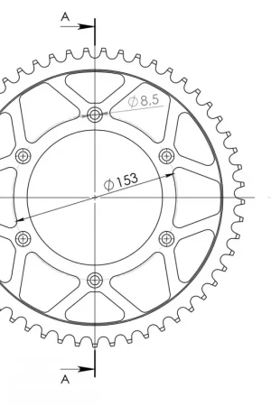 SUPERSPROX - REAR STEEL 52T - Sprockets - Zwart 520 Professioneel