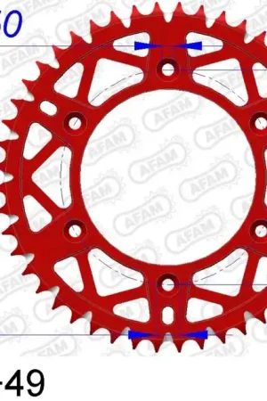 Betaalbaar AFAM - REAR ALU 49T, 520, RED - Sprockets - Aluminium, 49T