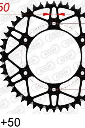 AFAM - REAR STEEL SUPER LIGHT 50T - Sprockets - 520 - BLACK Nieuw Model