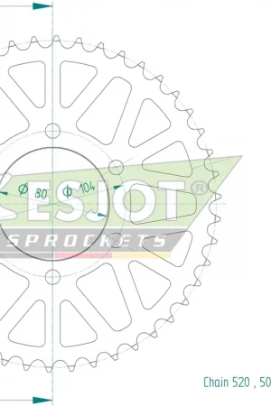 Weekendaanbieding ESJOT - REAR STEEL 46T, 520 - Sprockets - Geschikt voor Kawasaki