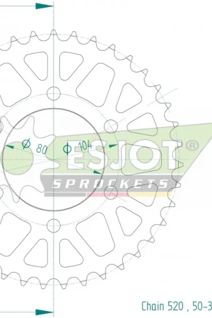 ESJOT - REAR STEEL 39T, 520 - Sprockets - Geschikt voor Kawasaki Populair