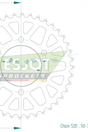 Voordeelprijs ESJOT - REAR STEEL 40T, 520 - Sprockets - Compatibel met Kawasaki